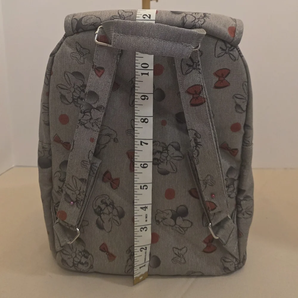 Disney Minnie Mouse Bows Mini Backpack - Gray & Red Cute Bag